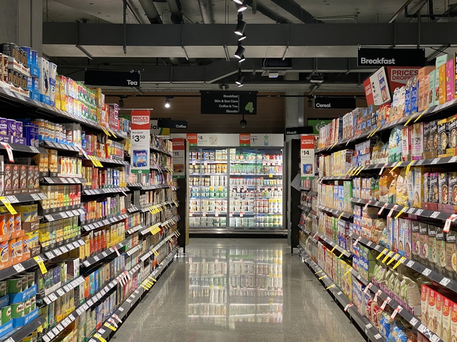 Grocery aisle — each store's data walled off, white-labeled per location